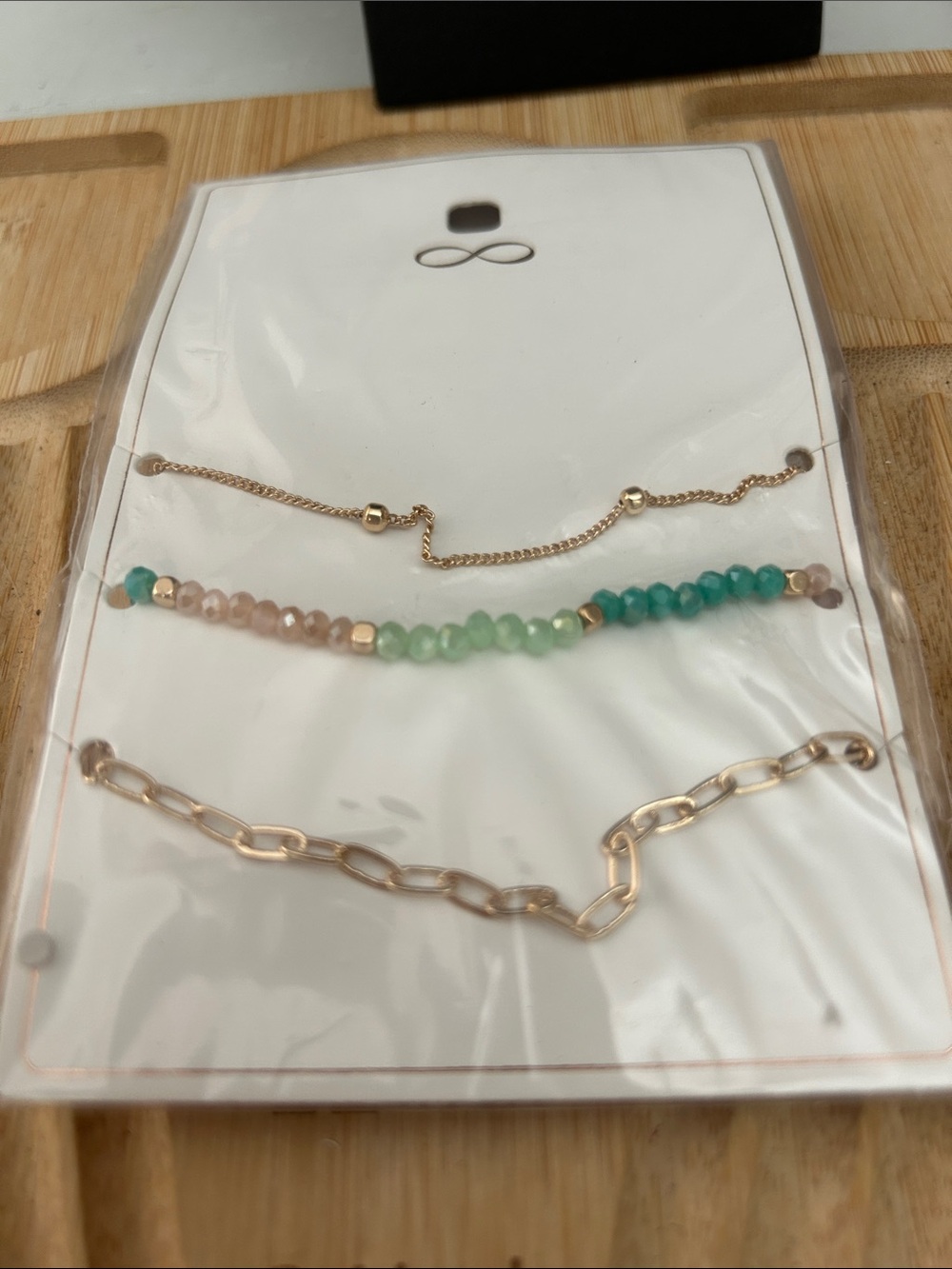 H&M Multicolor Pastel Bead & Gold-Tone Layered Bracelet Set